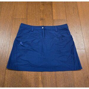 Salomon Wayfarer Short Lined Blue Climawind Skirt Skort Women's 10